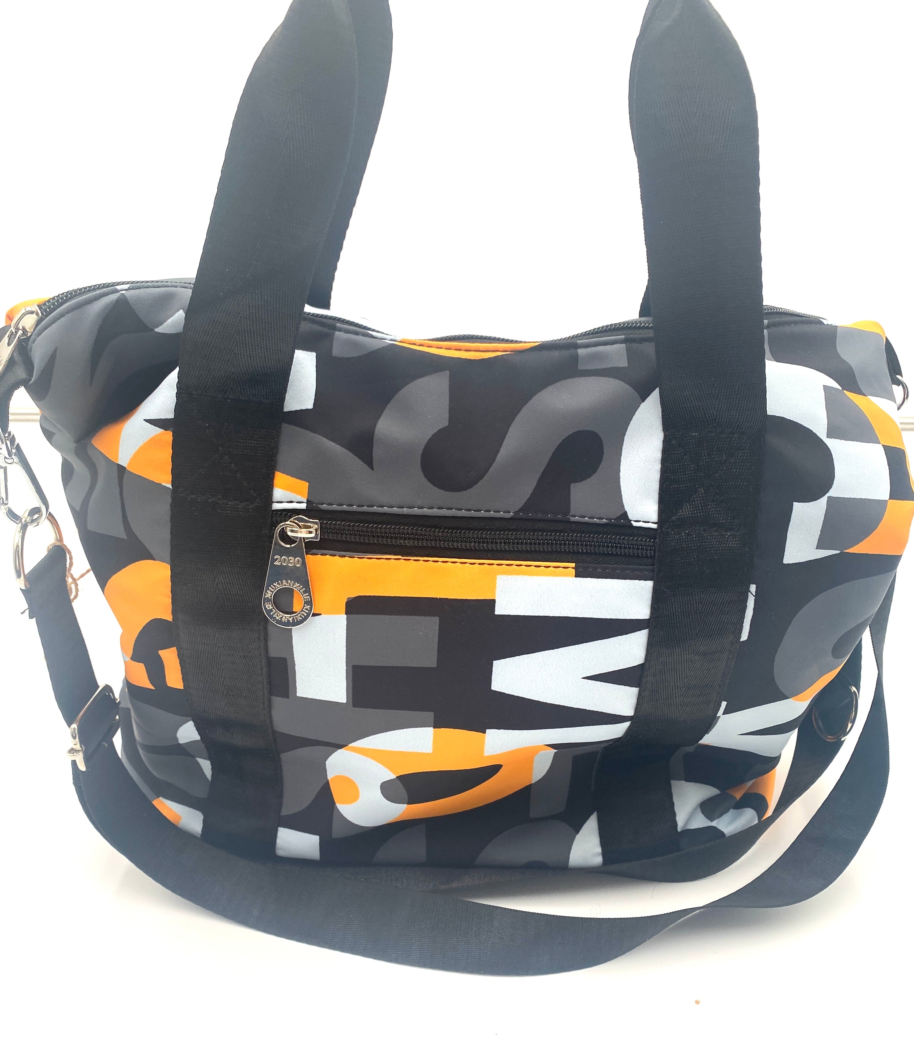 Graffiti Colored Nylon Tote Messenger Bag