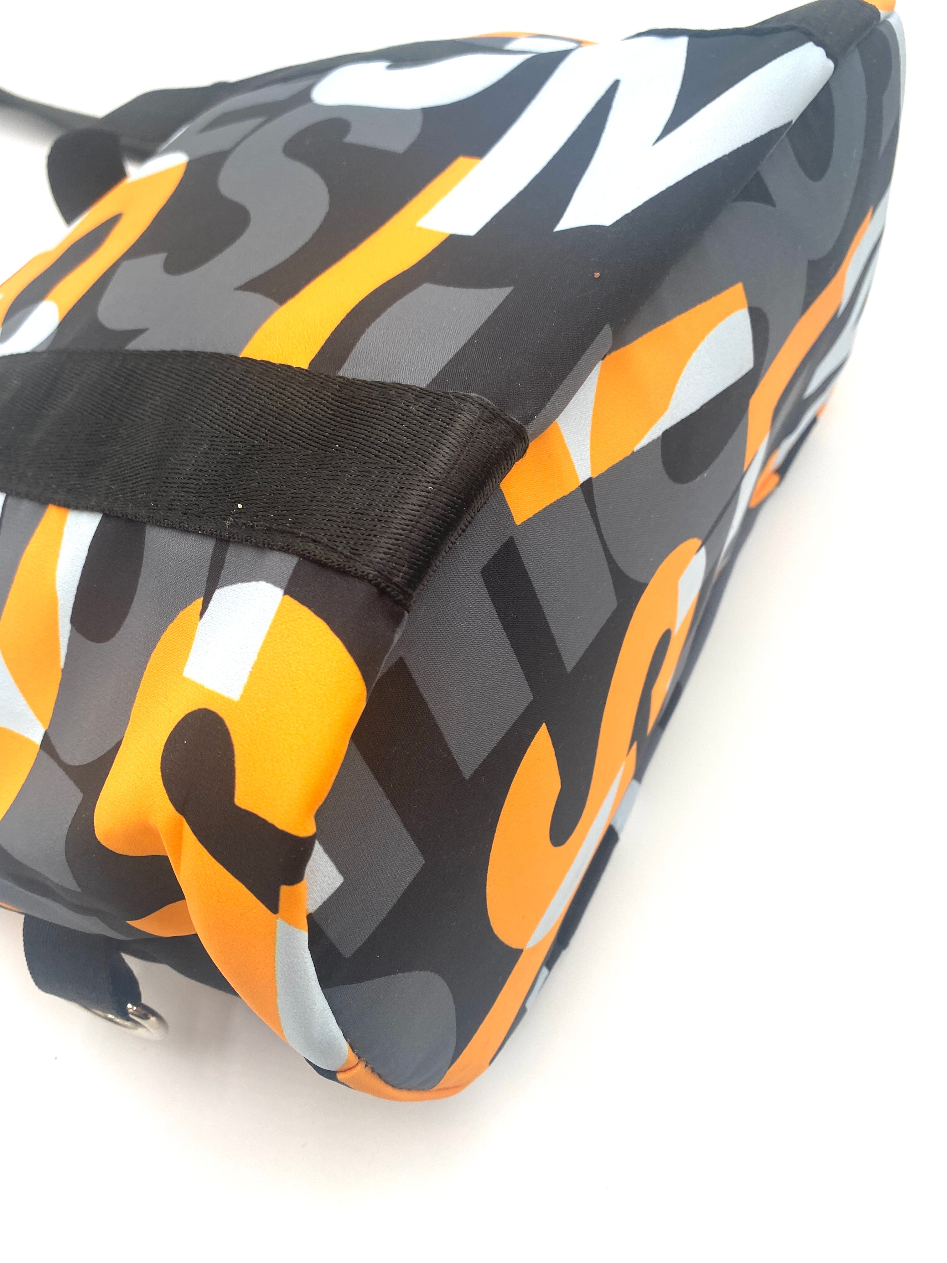 Graffiti Colored Nylon Tote Messenger Bag