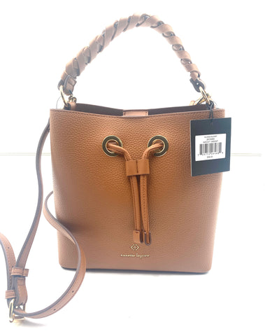 Nannett Lapore Saddle Genuine Leather Bucket Crossbody