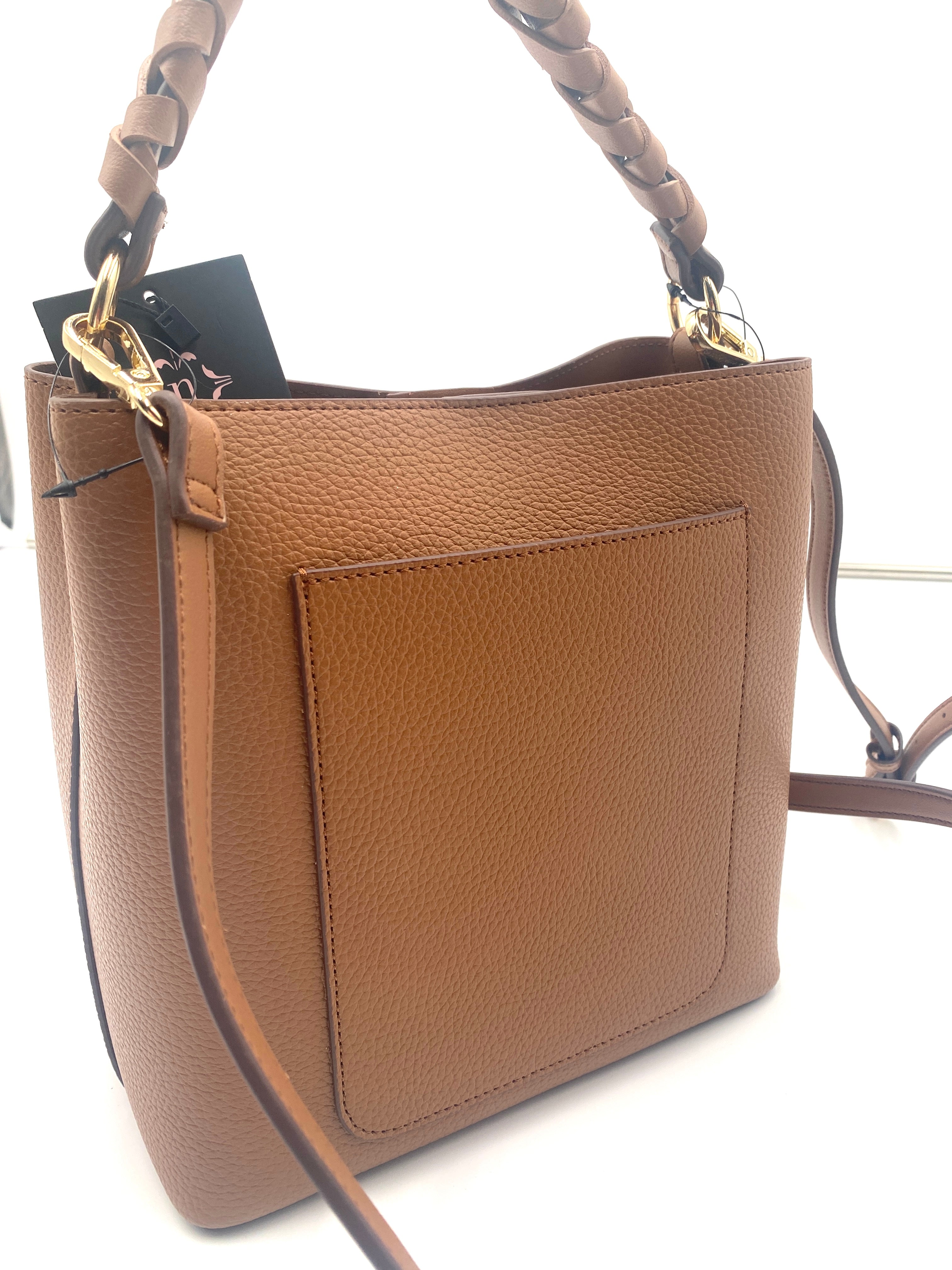 Nannett Lapore Saddle Genuine Leather Bucket Crossbody