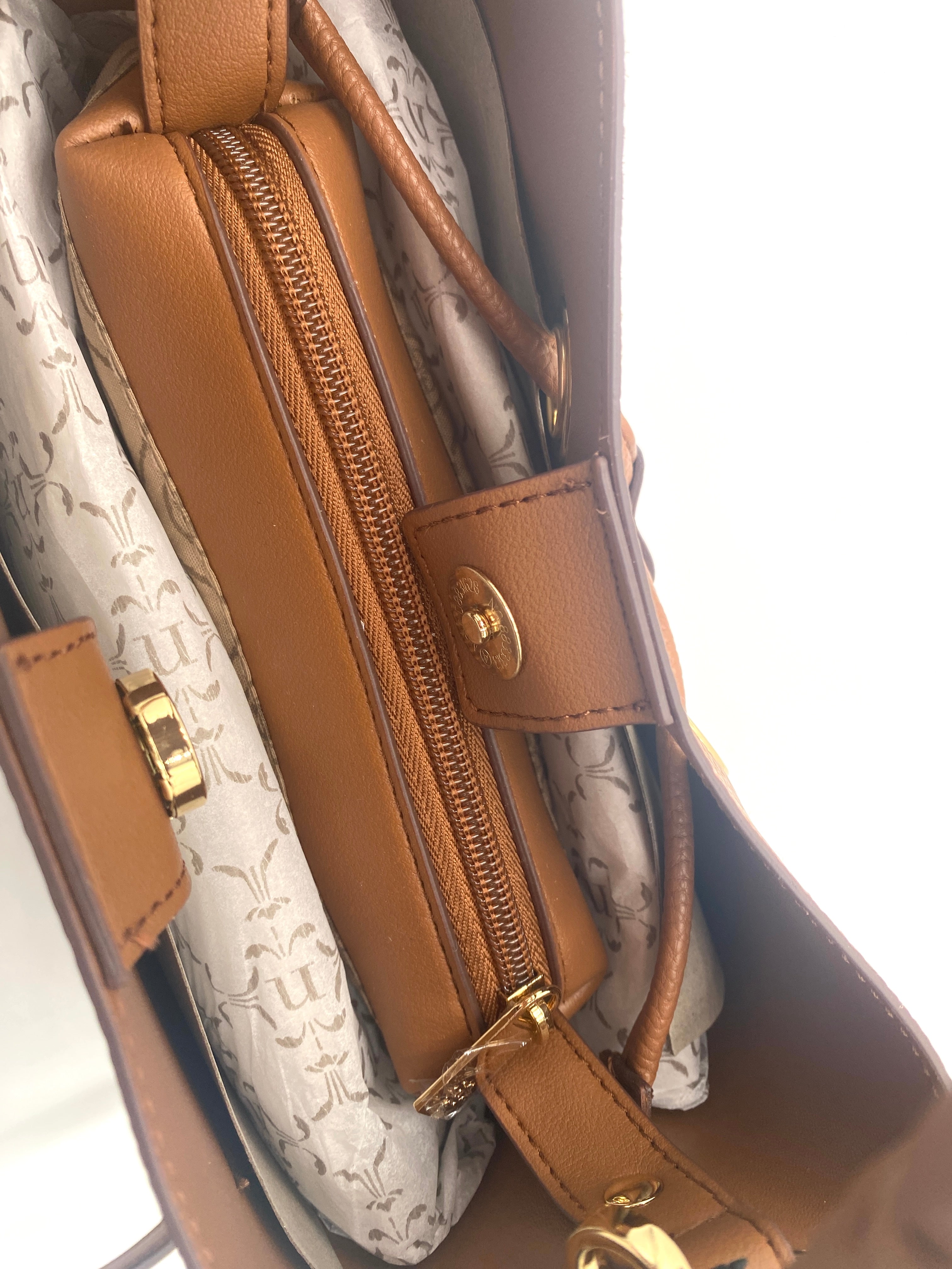 Nannett Lapore Saddle Genuine Leather Bucket Crossbody