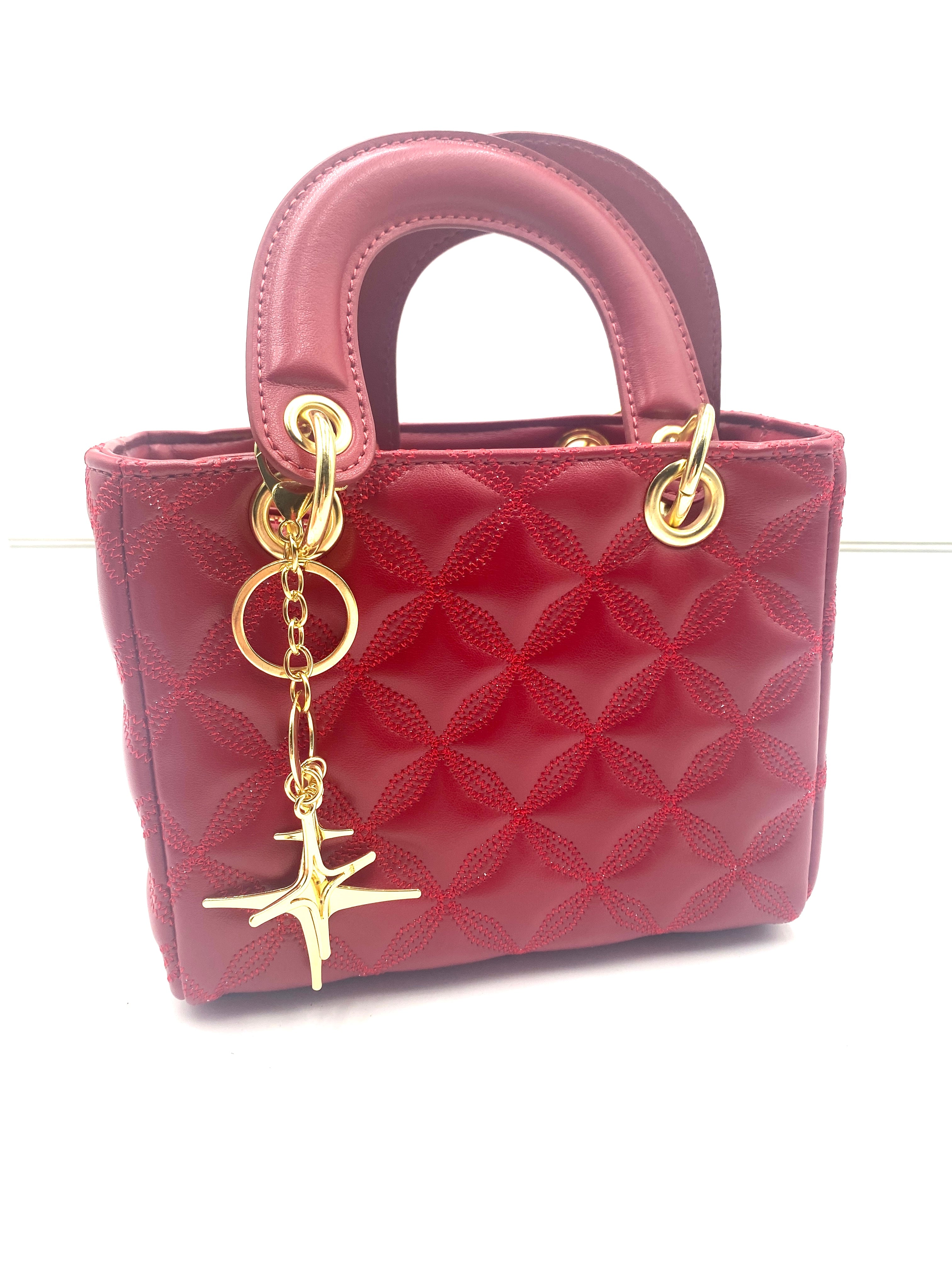MINI Quilted Tote with Charm Box Purse w/Shoulder Strap