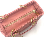 MINI PINK Quilted Box Purse w/Charm and Shoulder Strap