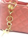 MINI PINK Quilted Box Purse w/Charm and Shoulder Strap