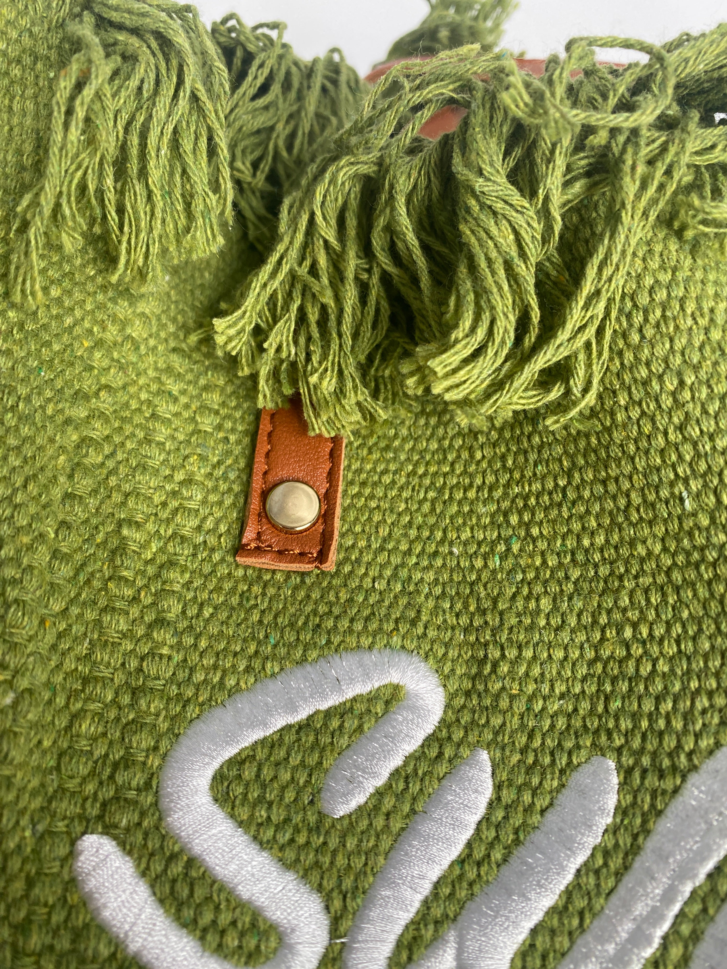 GREEN FRINGE  Beach Weekend Tote Bag
