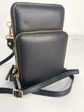BLACK MINI TRIPLE Faux Leather CROSSBODY (One Left)