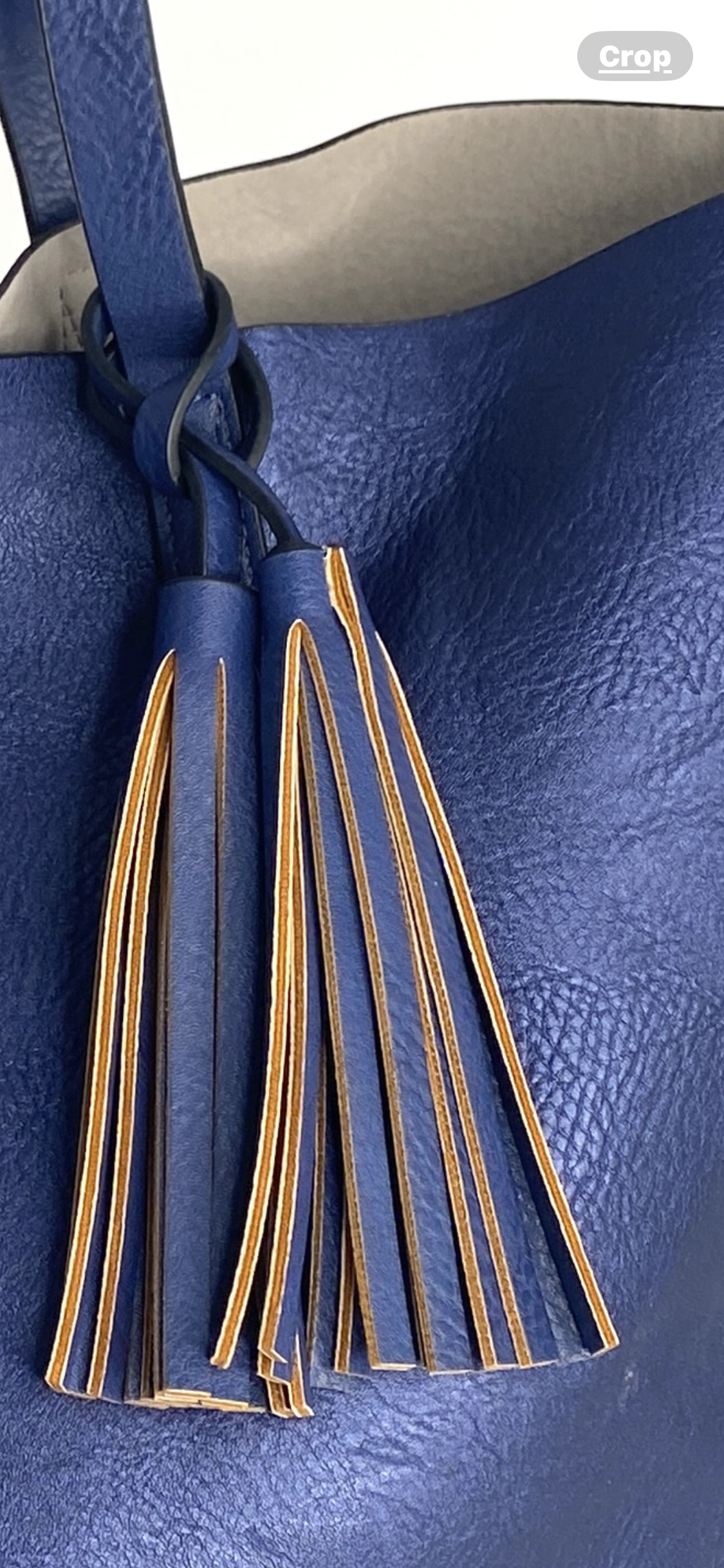 COBALT BLUE LEATHER LARGE TOTE (One Left)