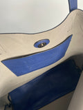 COBALT BLUE LEATHER LARGE TOTE (One Left)