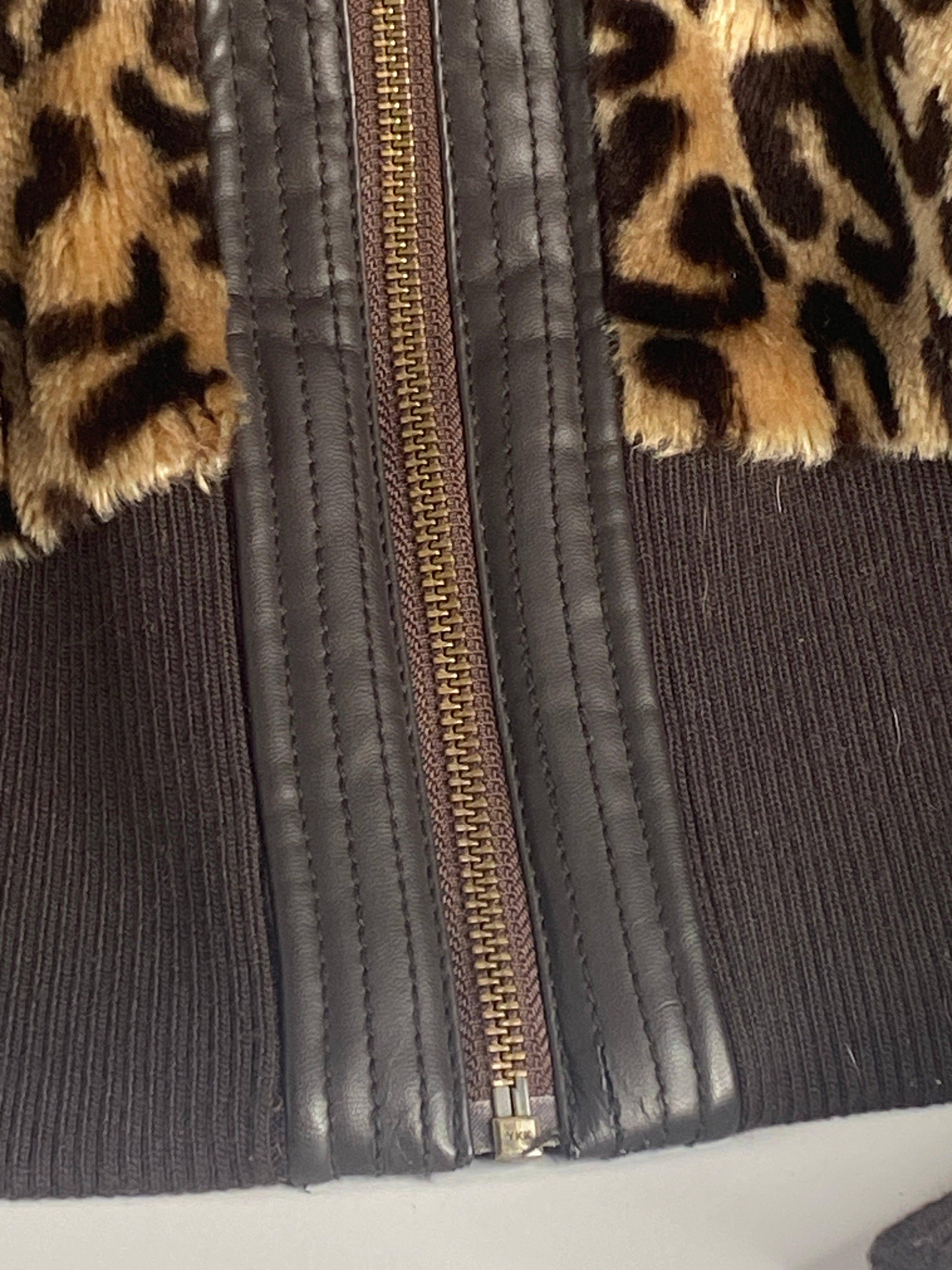Vintage Candies Leopard Bomber Jacket 80s