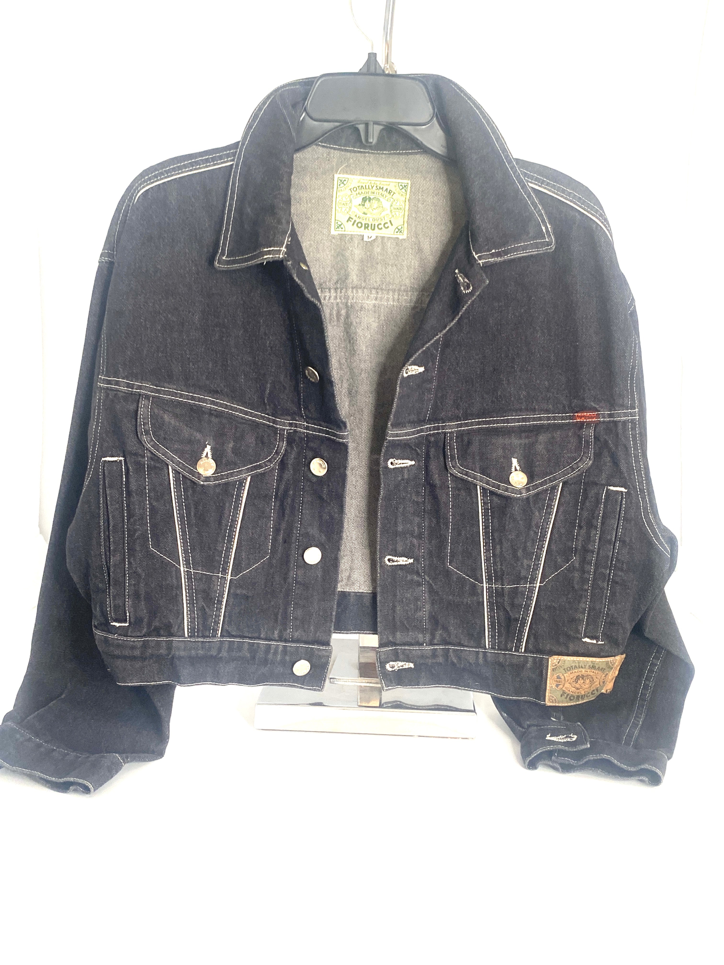 Vintage Fiorucci Black Denim Jacket 80s