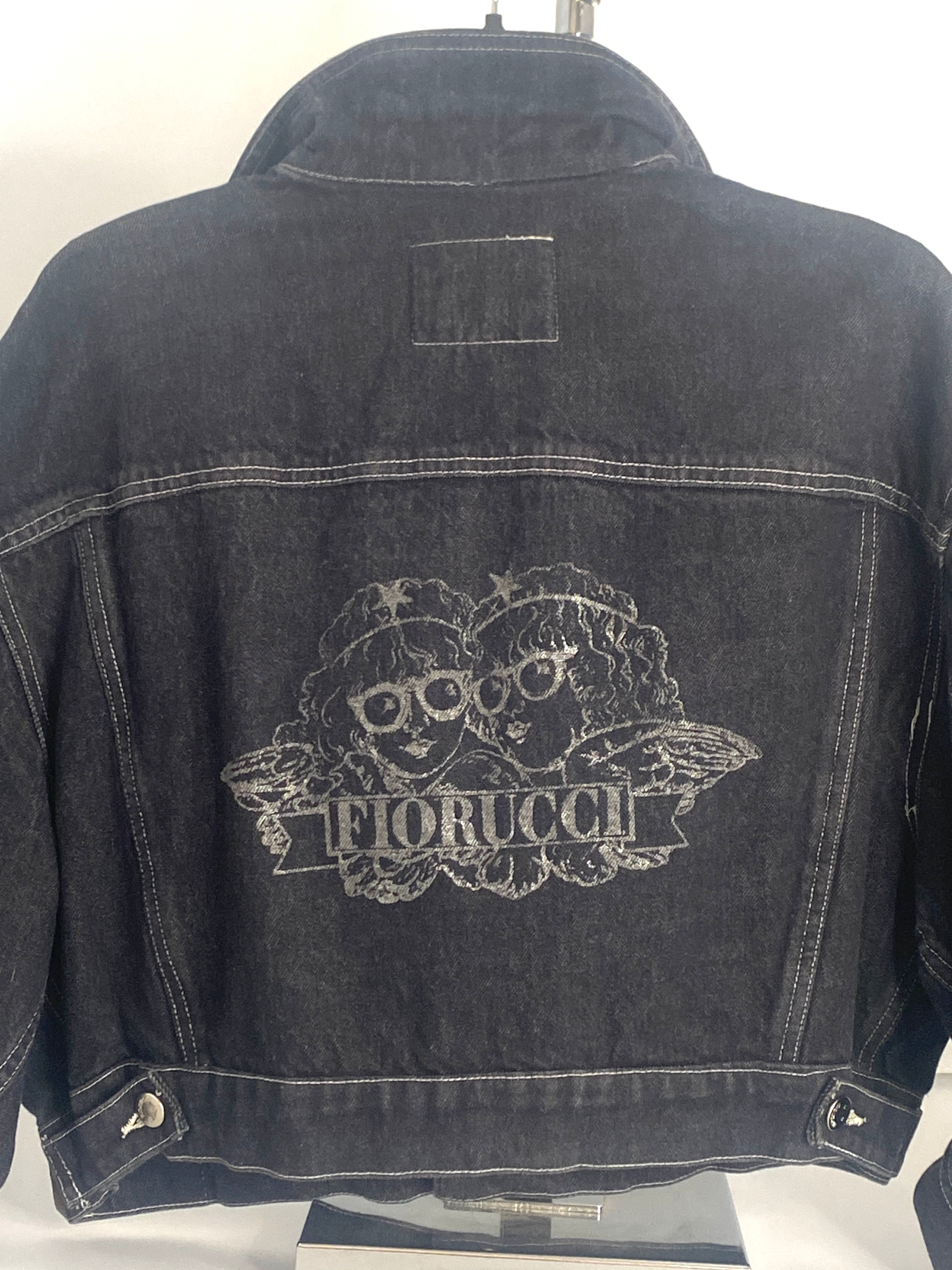 Vintage Fiorucci Black Denim Jacket 80s