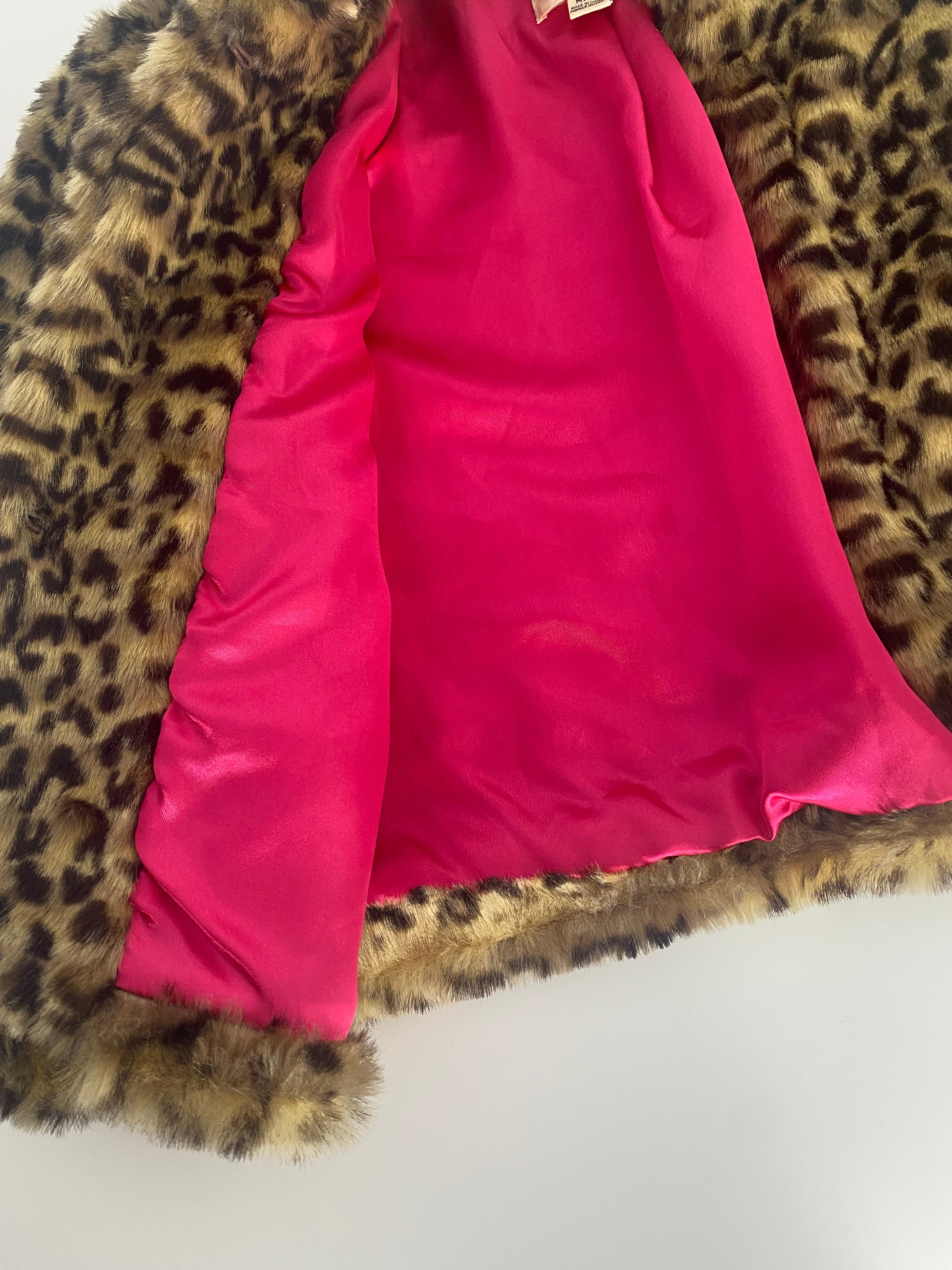 Cropped Faux Fur Leopard Jacket by XXI  90s