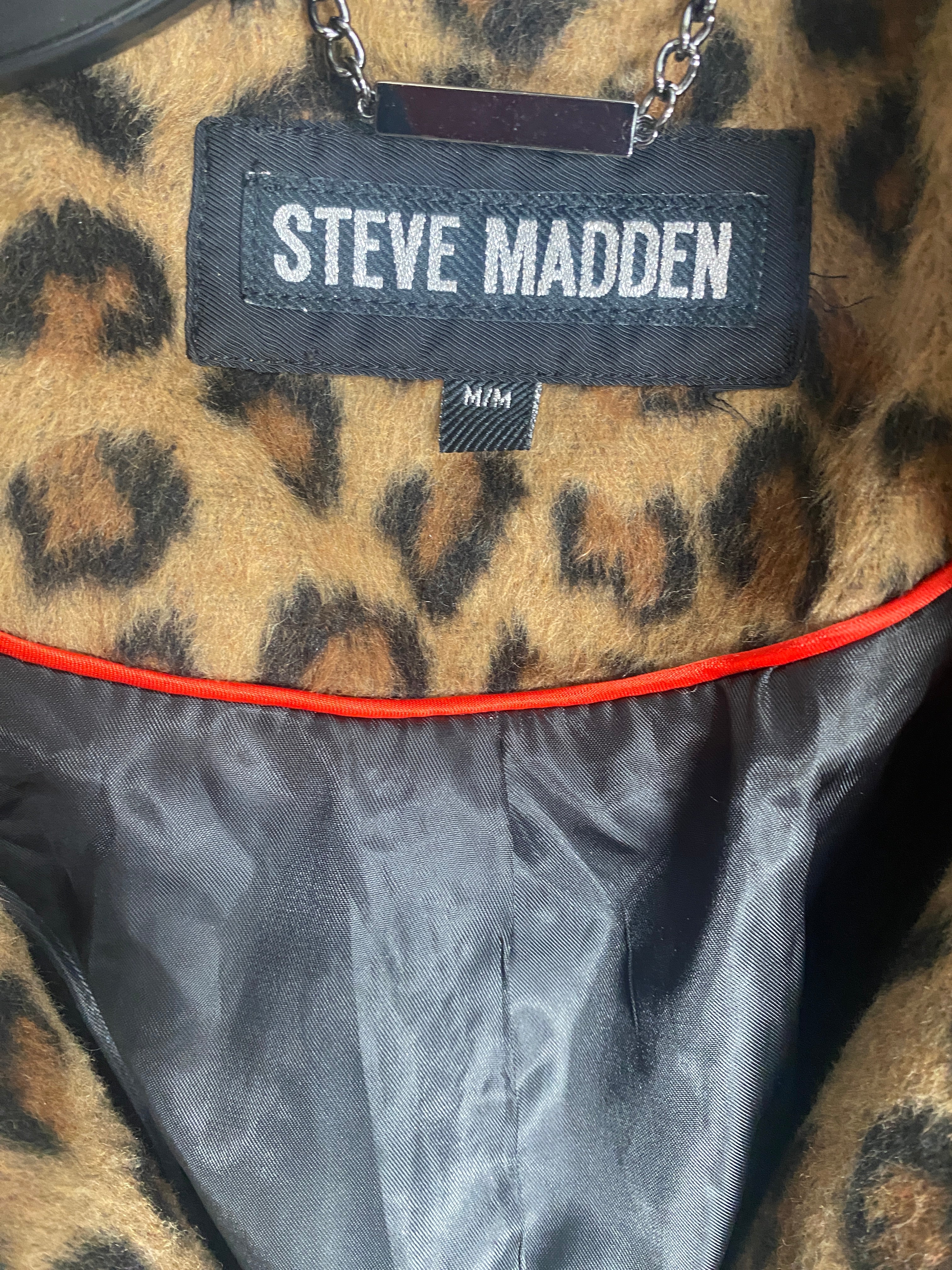 Vintage Steve Madden Leopard Wrap Trench Coat 2000