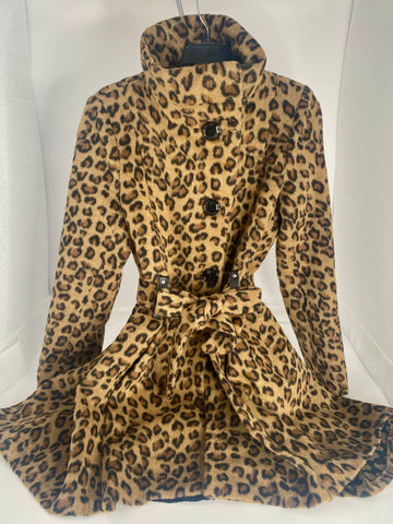 Vintage Steve Madden Leopard Wrap Trench Coat 2000