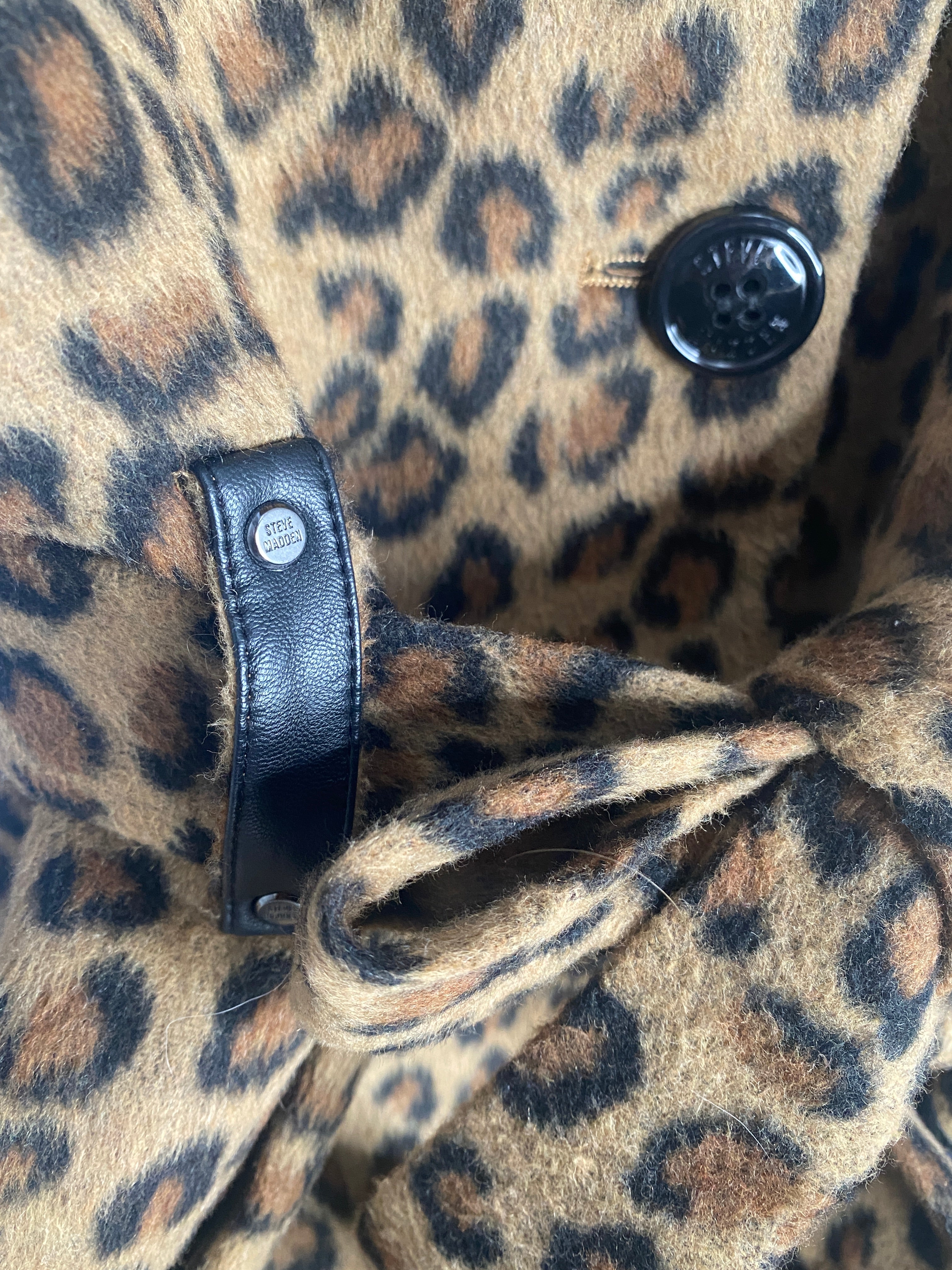 Vintage Steve Madden Leopard Wrap Trench Coat 2000