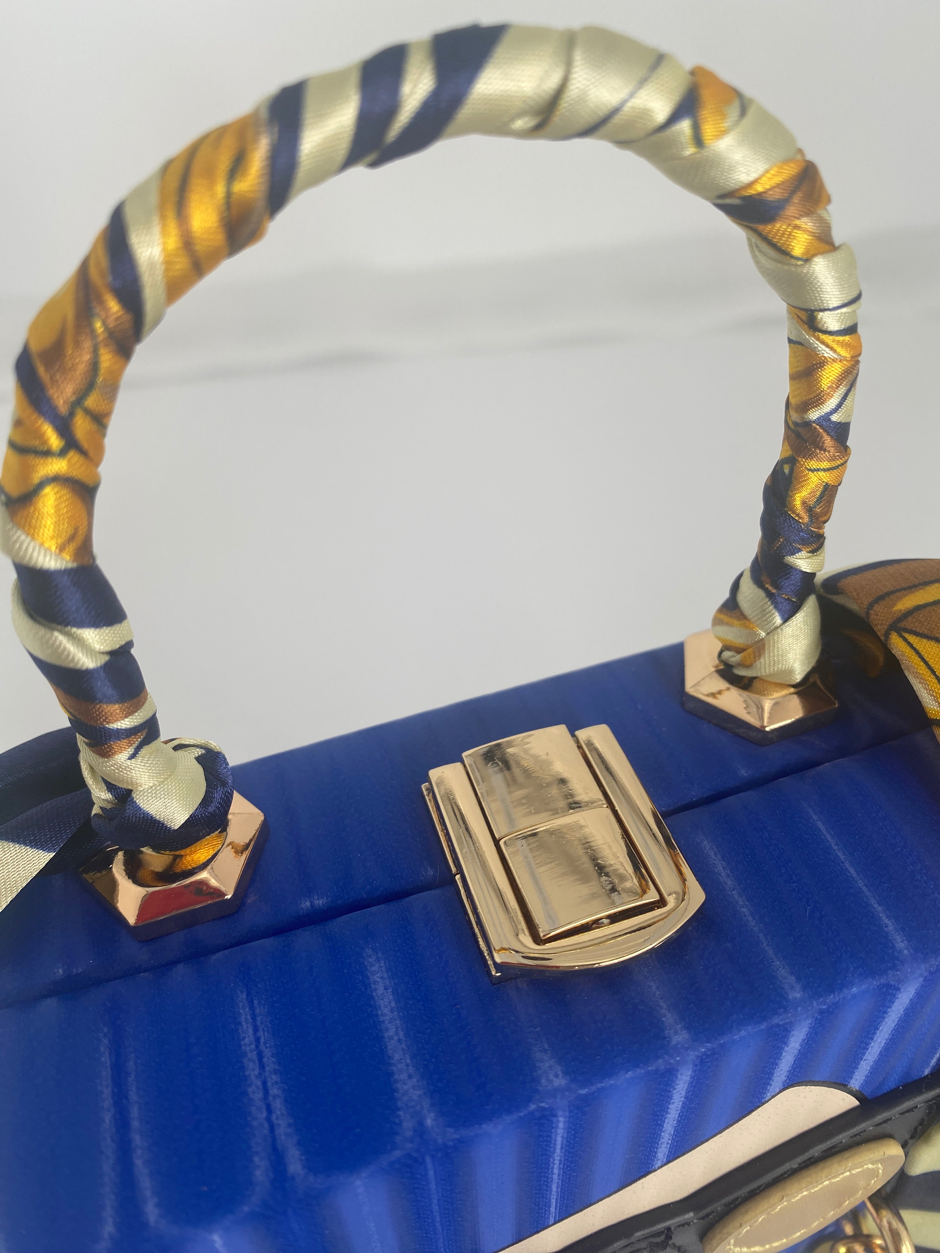 Cobalt Blue Face Glam Mini box Purse