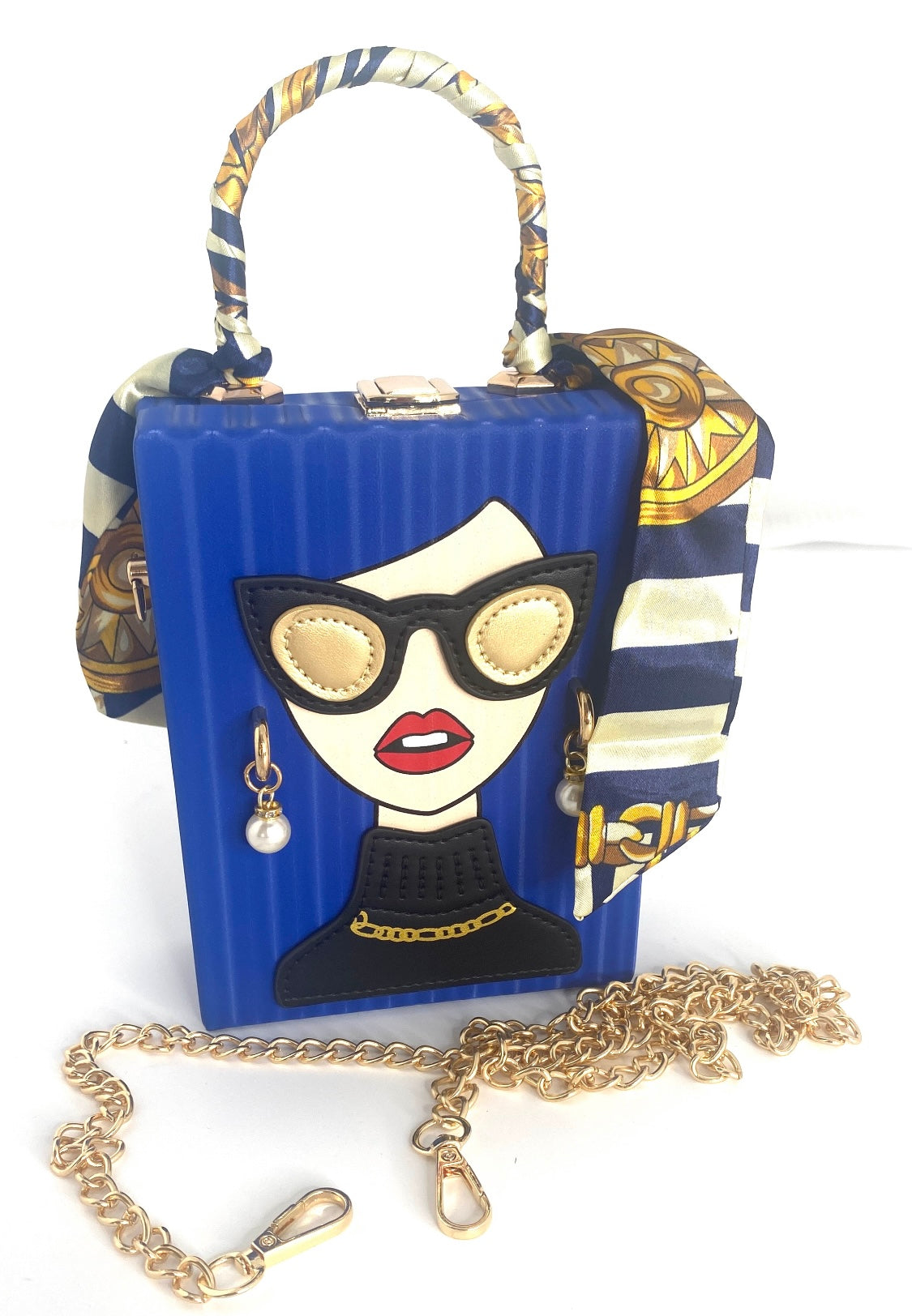 Cobalt Blue Face Glam Mini box Purse