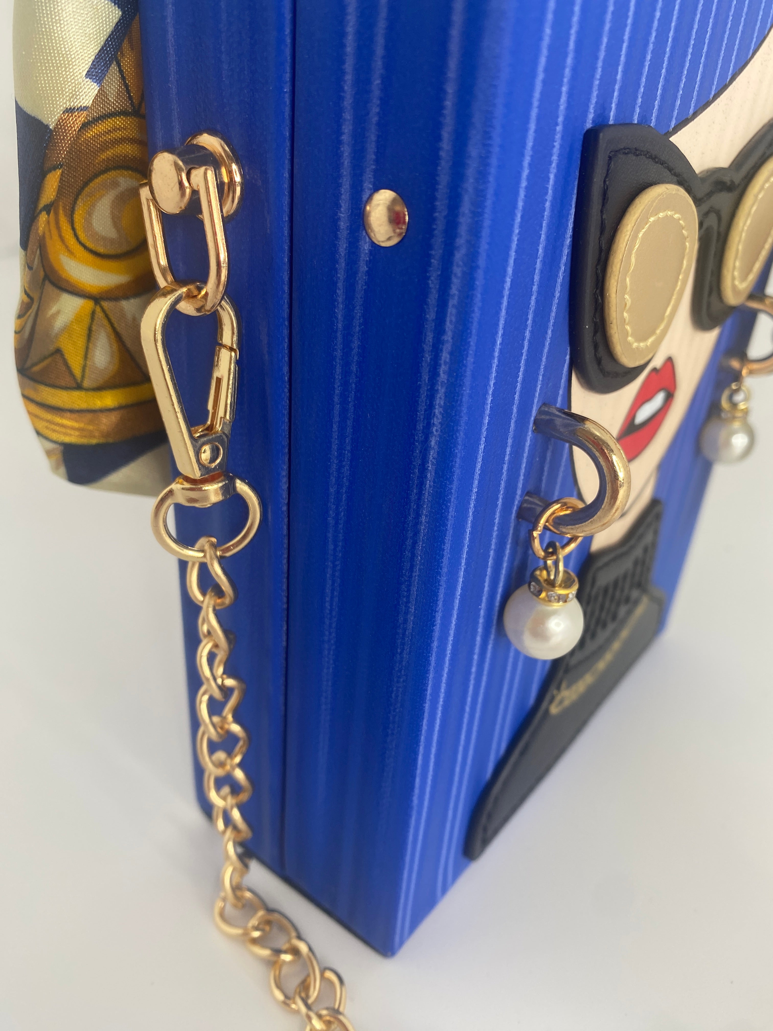 Cobalt Blue Face Glam Mini box Purse