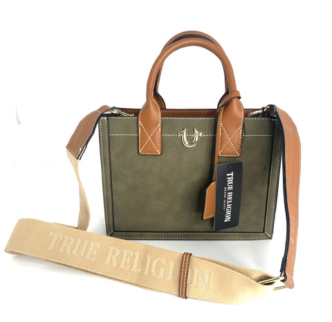 TRUE RELIGION Modern Edge Suede Mini Tote
