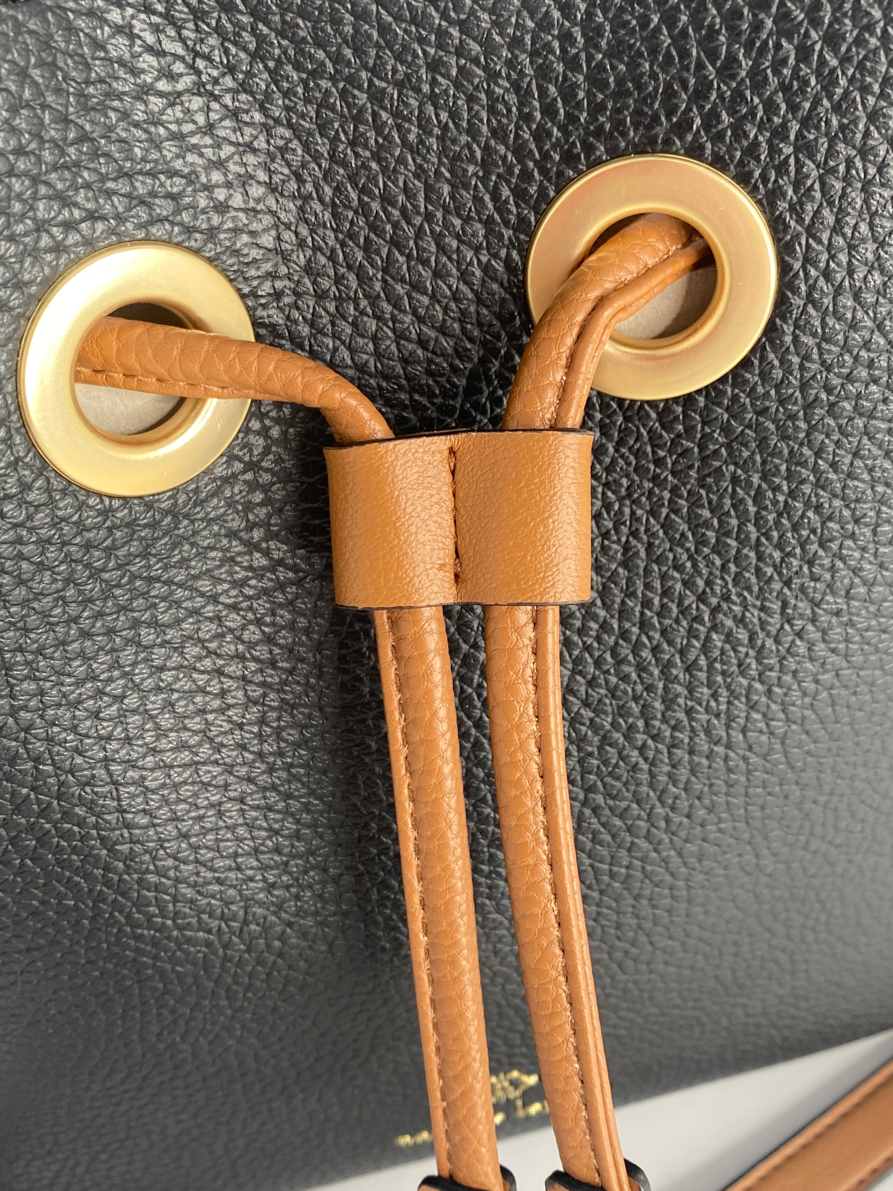 Black ELIANNA Leather Nanette Lepore Bucket Bag/Crossbody