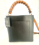 Black ELIANNA Leather Nanette Lepore Bucket Bag/Crossbody