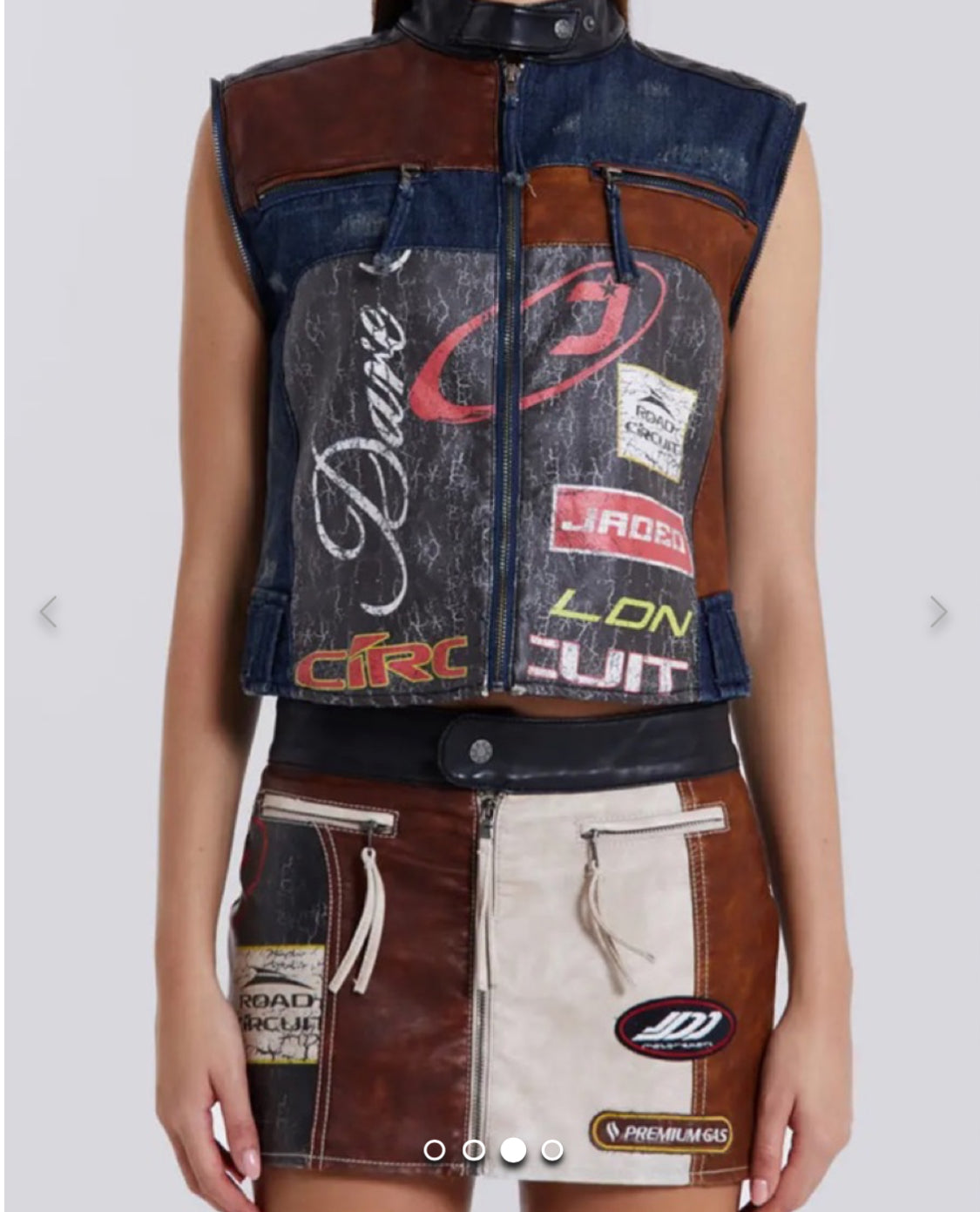 JADED LONDON Womens Moto Vest-Sleeveless