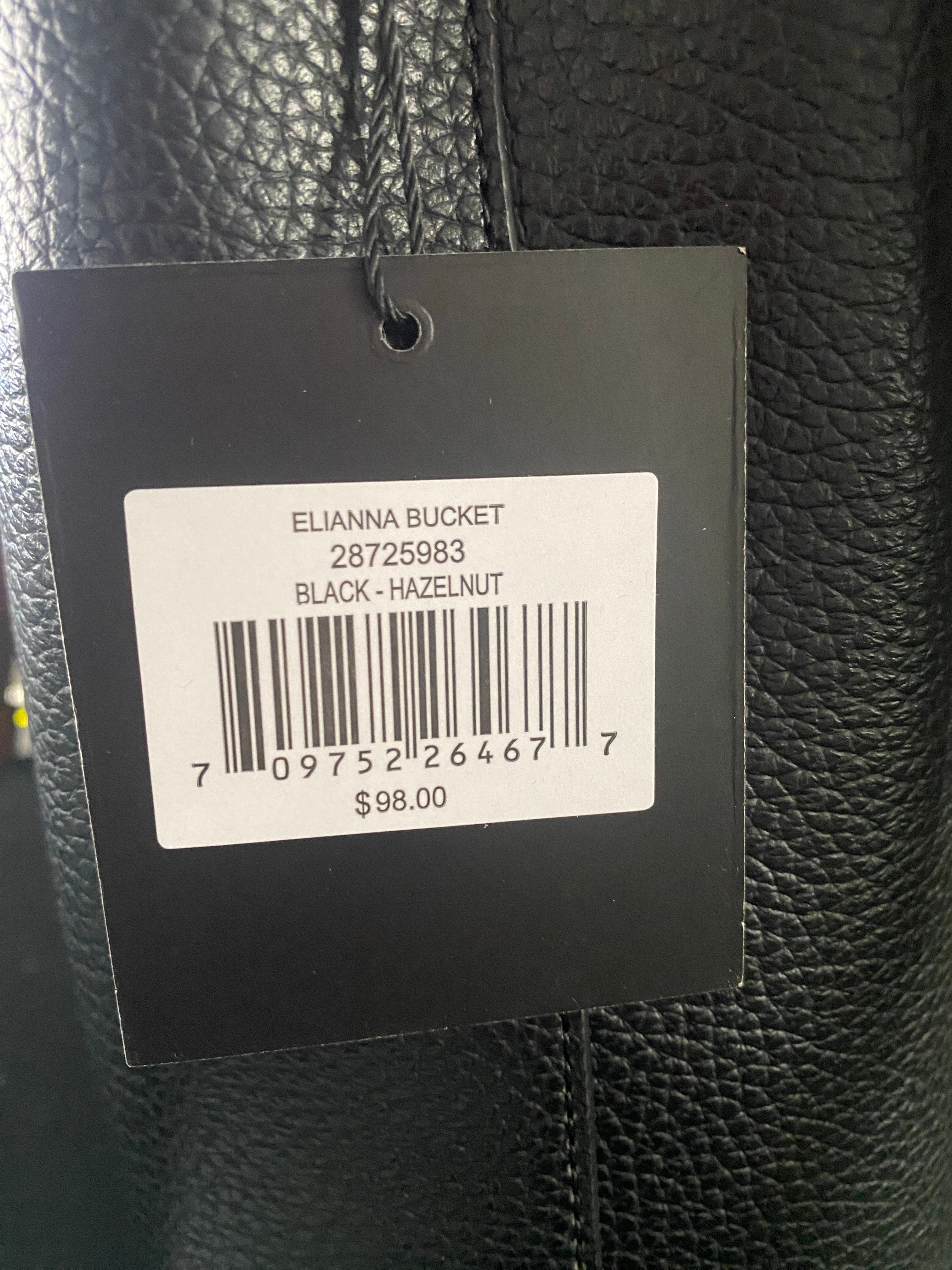 Black ELIANNA Leather Nanette Lepore Bucket Bag/Crossbody