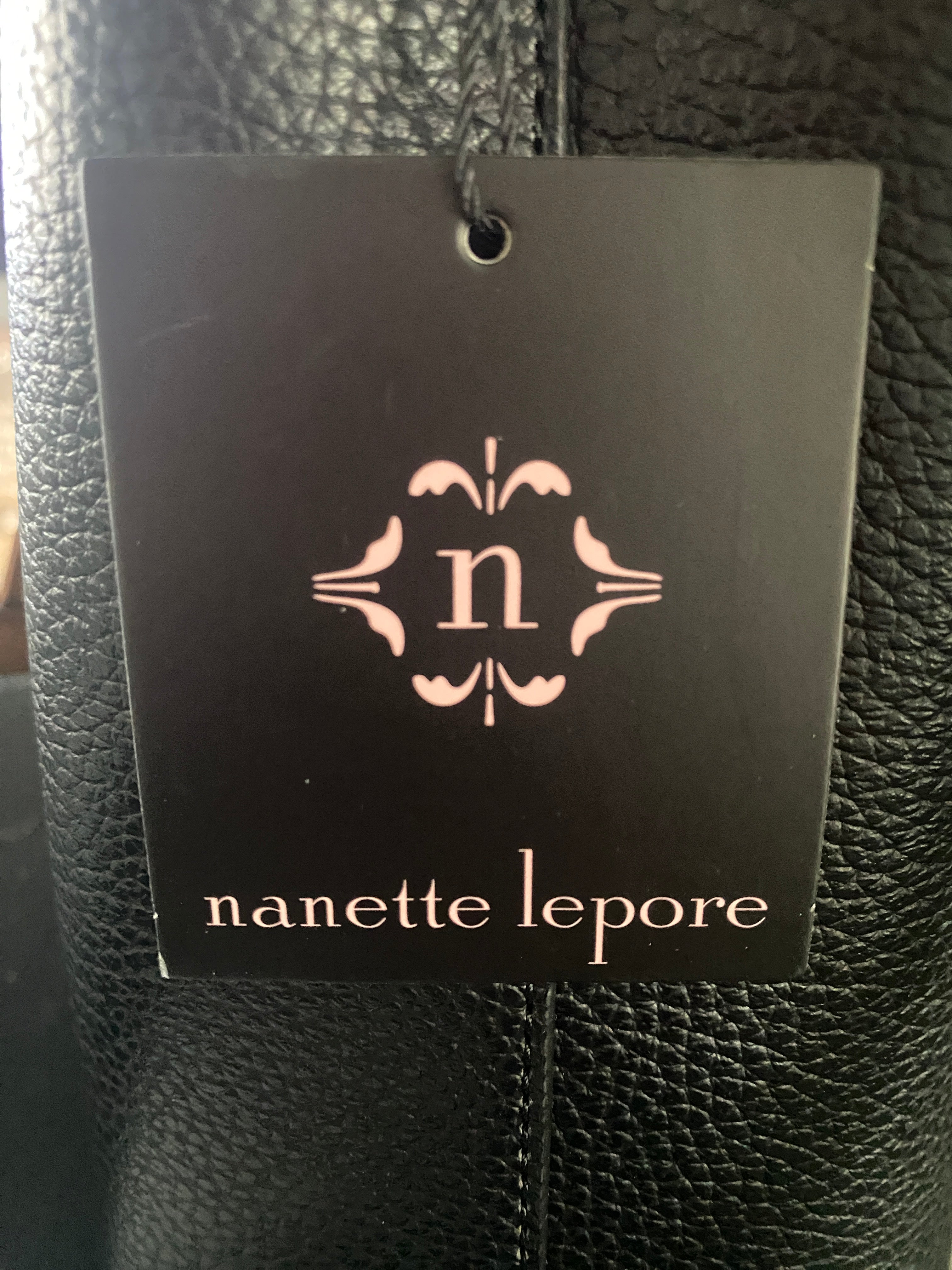 Black ELIANNA Leather Nanette Lepore Bucket Bag/Crossbody