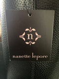 Black ELIANNA Leather Nanette Lepore Bucket Bag/Crossbody