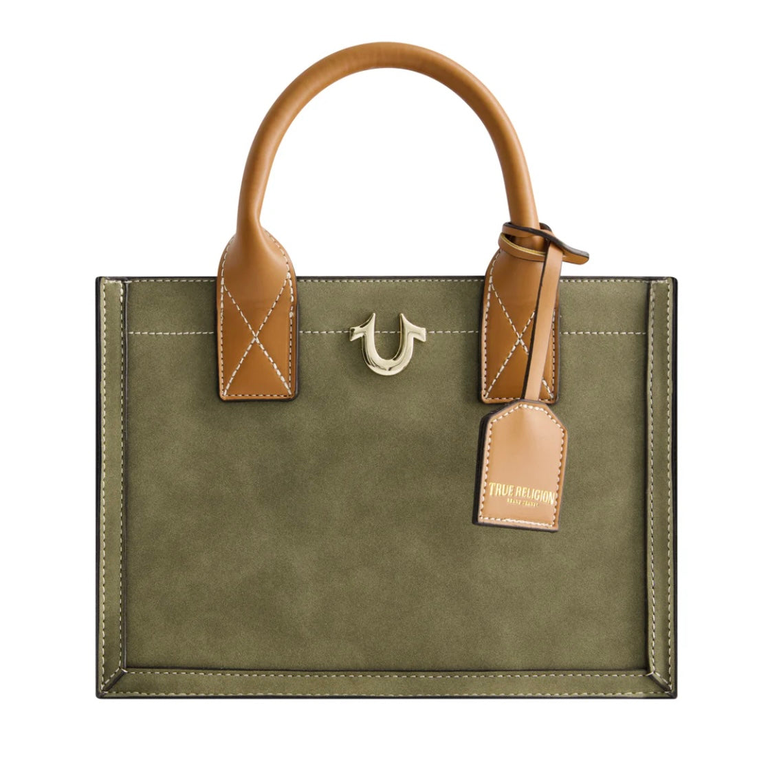TRUE RELIGION Modern Edge Suede Mini Tote