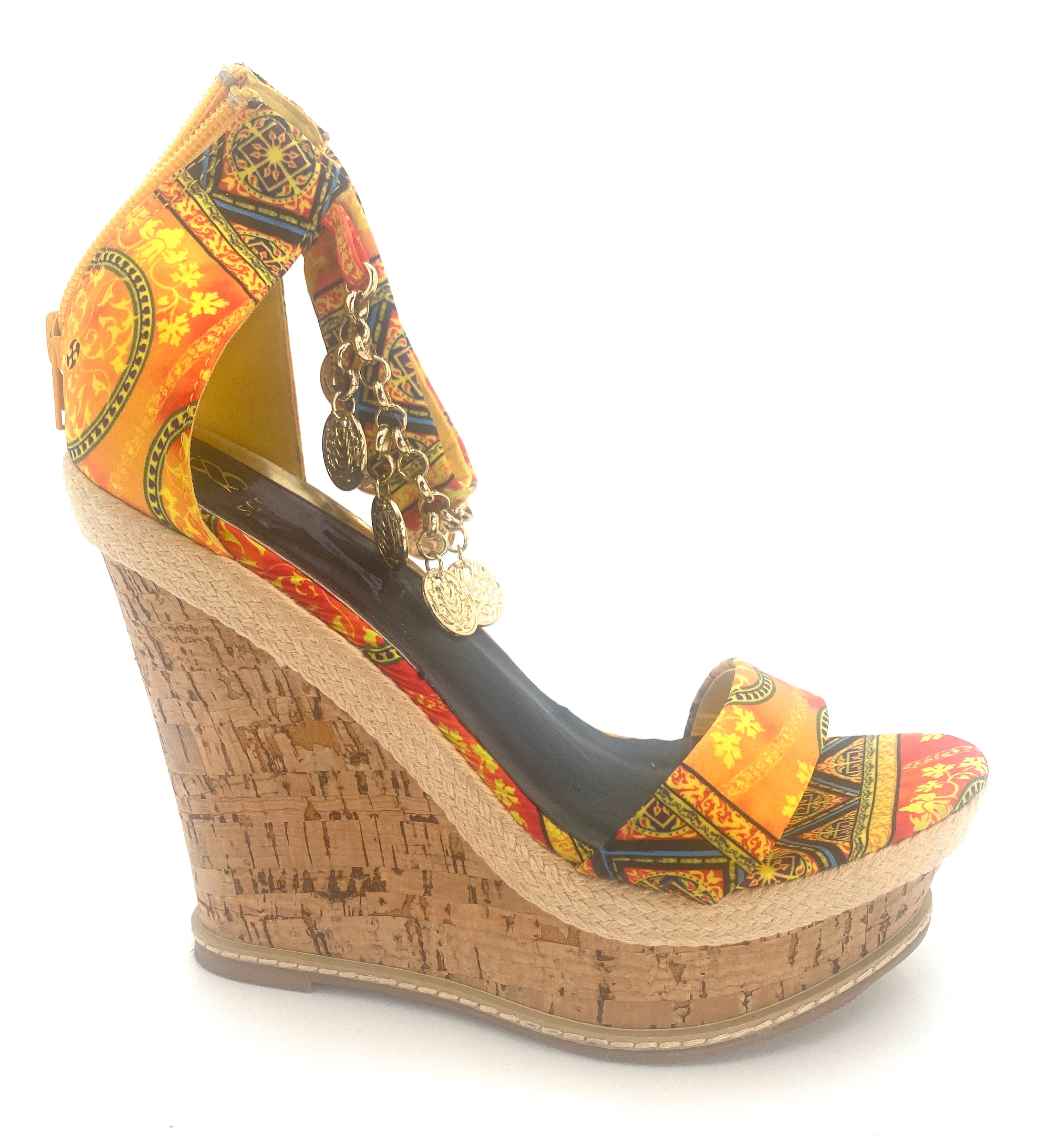 RETRO CORK HEEL PLATFORMS ECHO BOHEMIAN  WEDGES