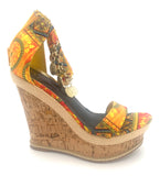 RETRO CORK HEEL PLATFORMS ECHO BOHEMIAN  WEDGES
