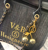 GOLDEN CHERRIES PURSE CHARM KEY CHAIN