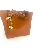 Leather Cognac Leather Tote 2 pieces