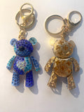 Blue Rhinestone Bear Purse Charm Key Chain