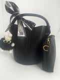 MINI BUCKET TOTE with Scarf and Purse Charm (COLOR OPTIONS)