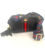 Black Queen Bee Mini Crossbody with Guitar Strap