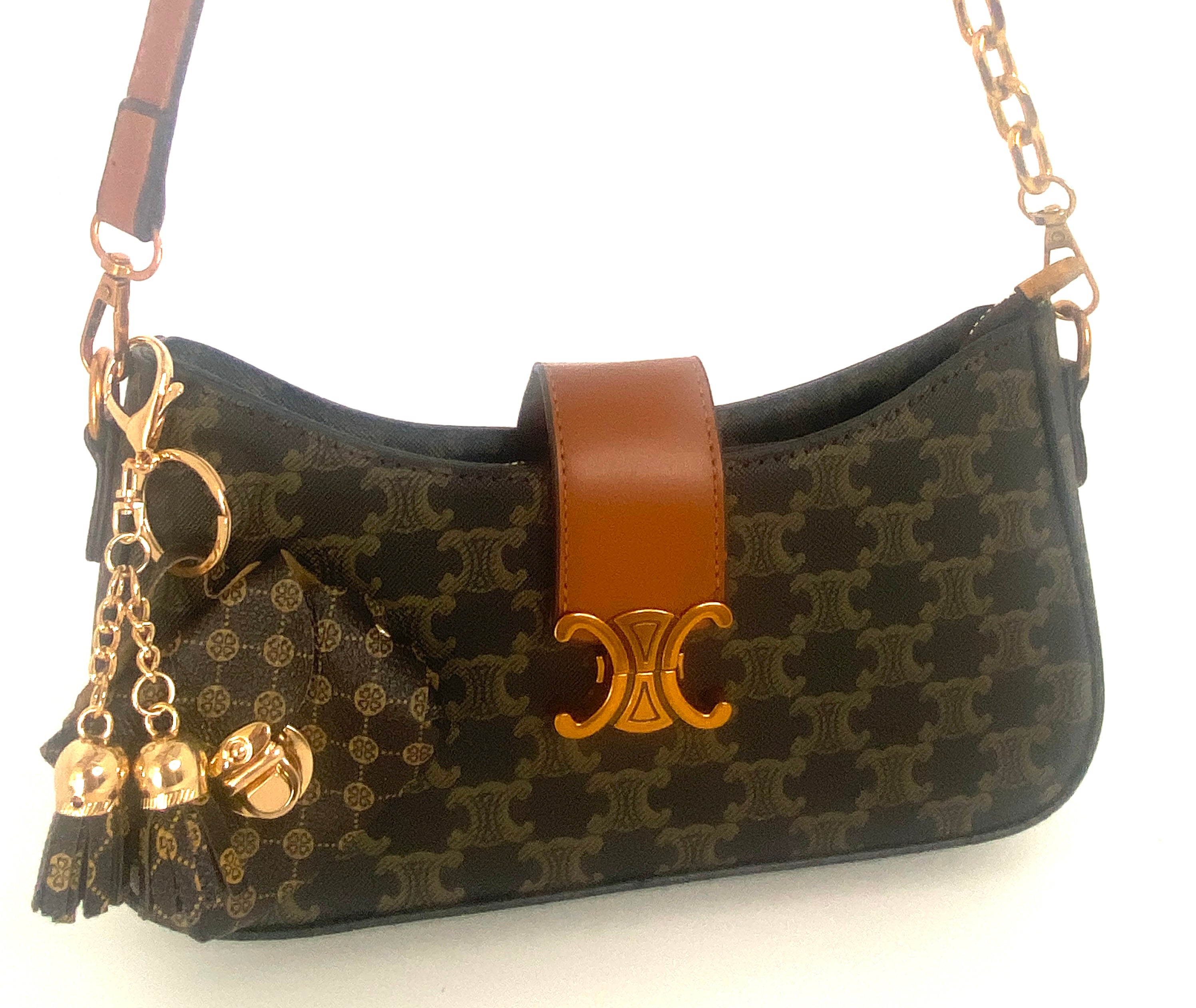 Mini Leather Crescent Shoulder Bag (Color Options)