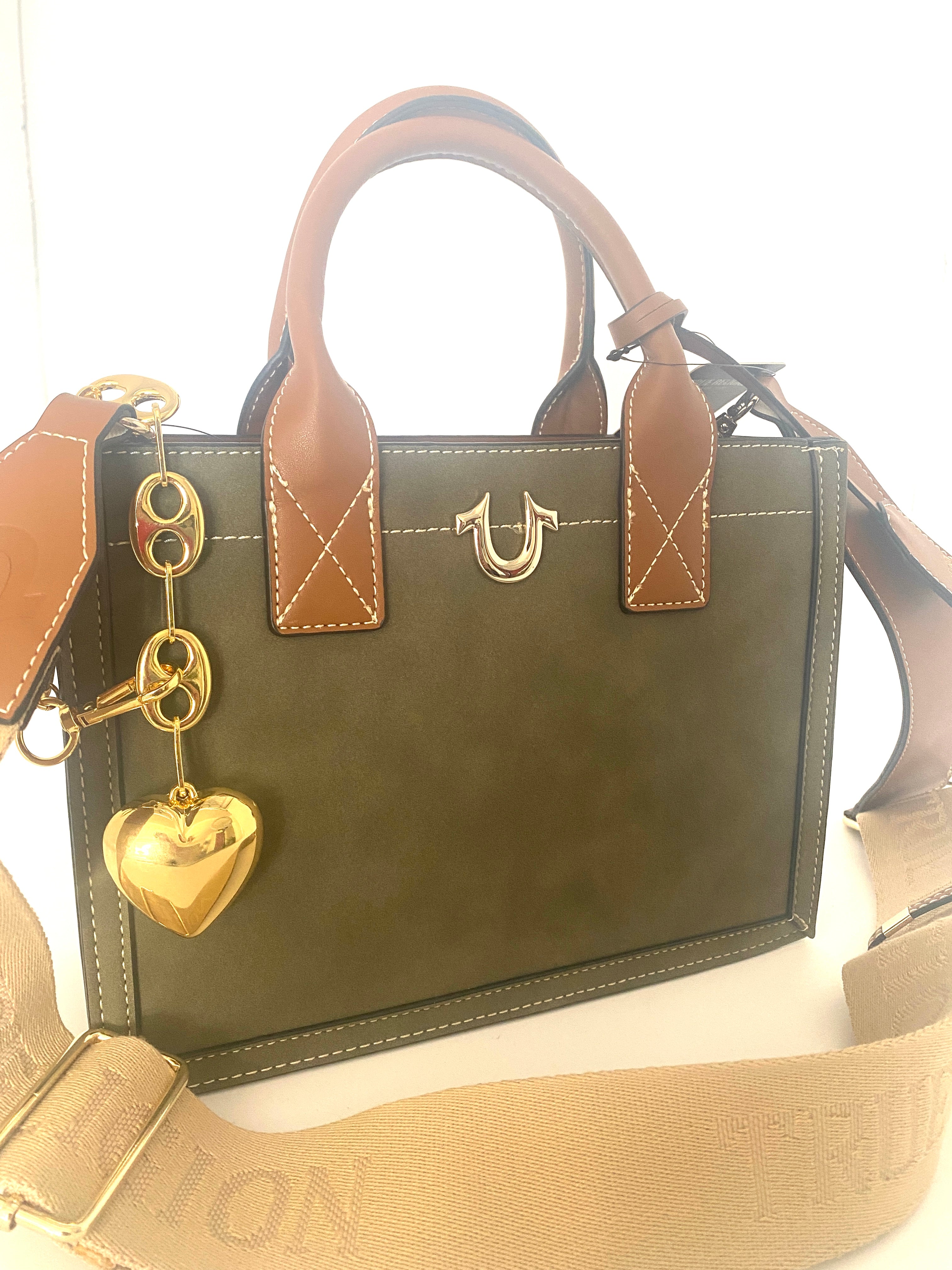 TRUE RELIGION Modern Edge Suede Mini Tote