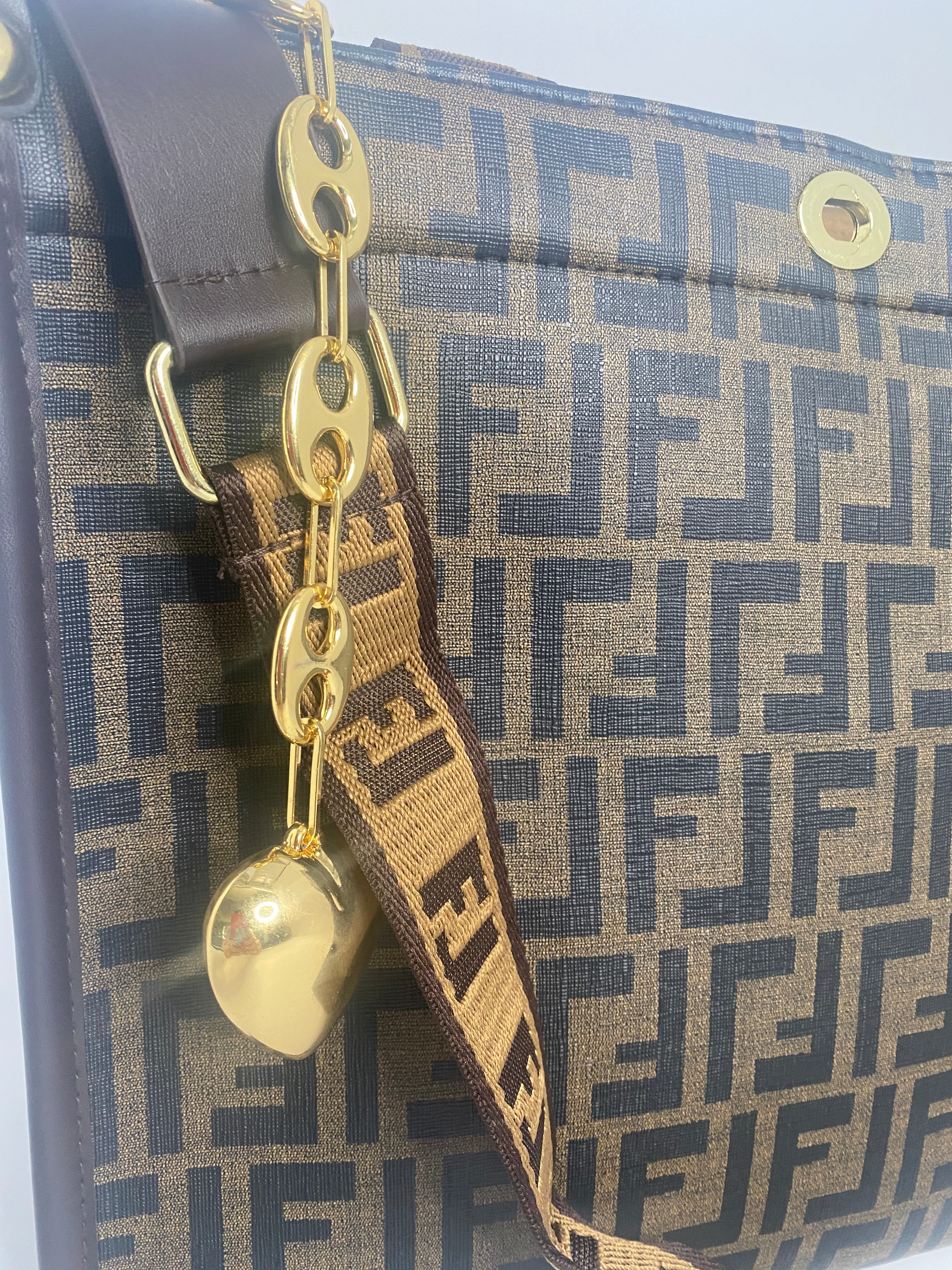 Monogrammed Leather 2 Strap Large Tote Computer TRAVEL Bag