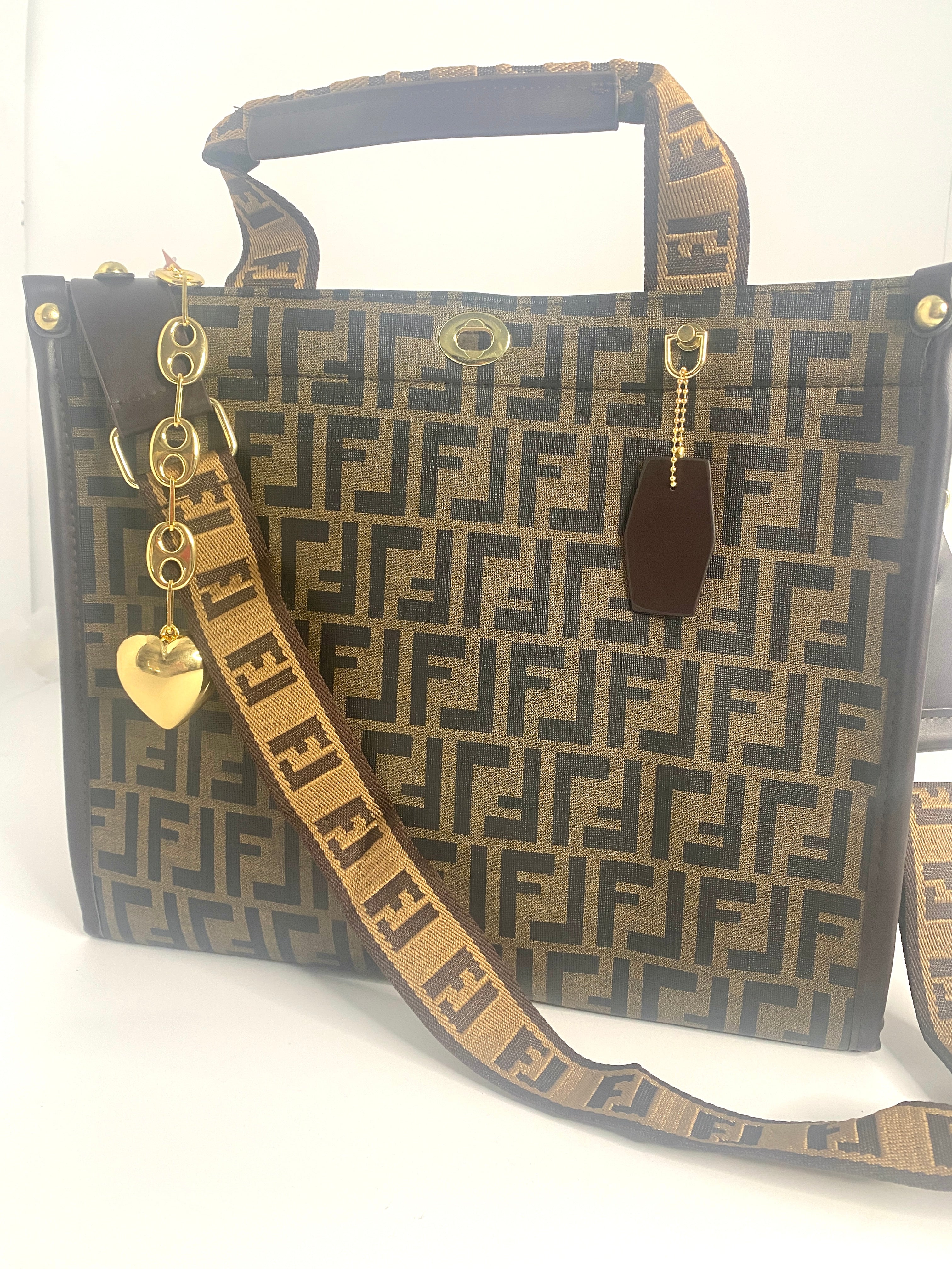 Monogrammed Leather 2 Strap Large Tote Computer TRAVEL Bag