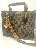 Monogrammed Leather 2 Strap Large Tote Computer TRAVEL Bag