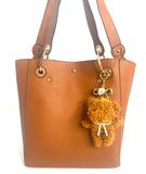 Leather Cognac Leather Tote 2 pieces
