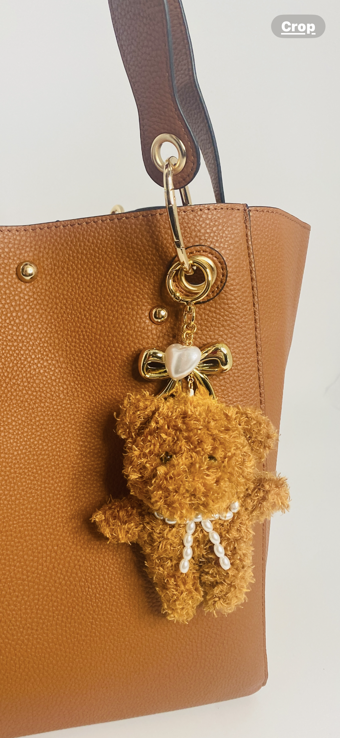 Leather Cognac Leather Tote 2 pieces
