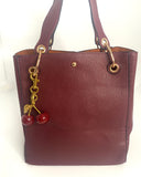 Leather Burgandy Wine Leather Tote 2 pieces
