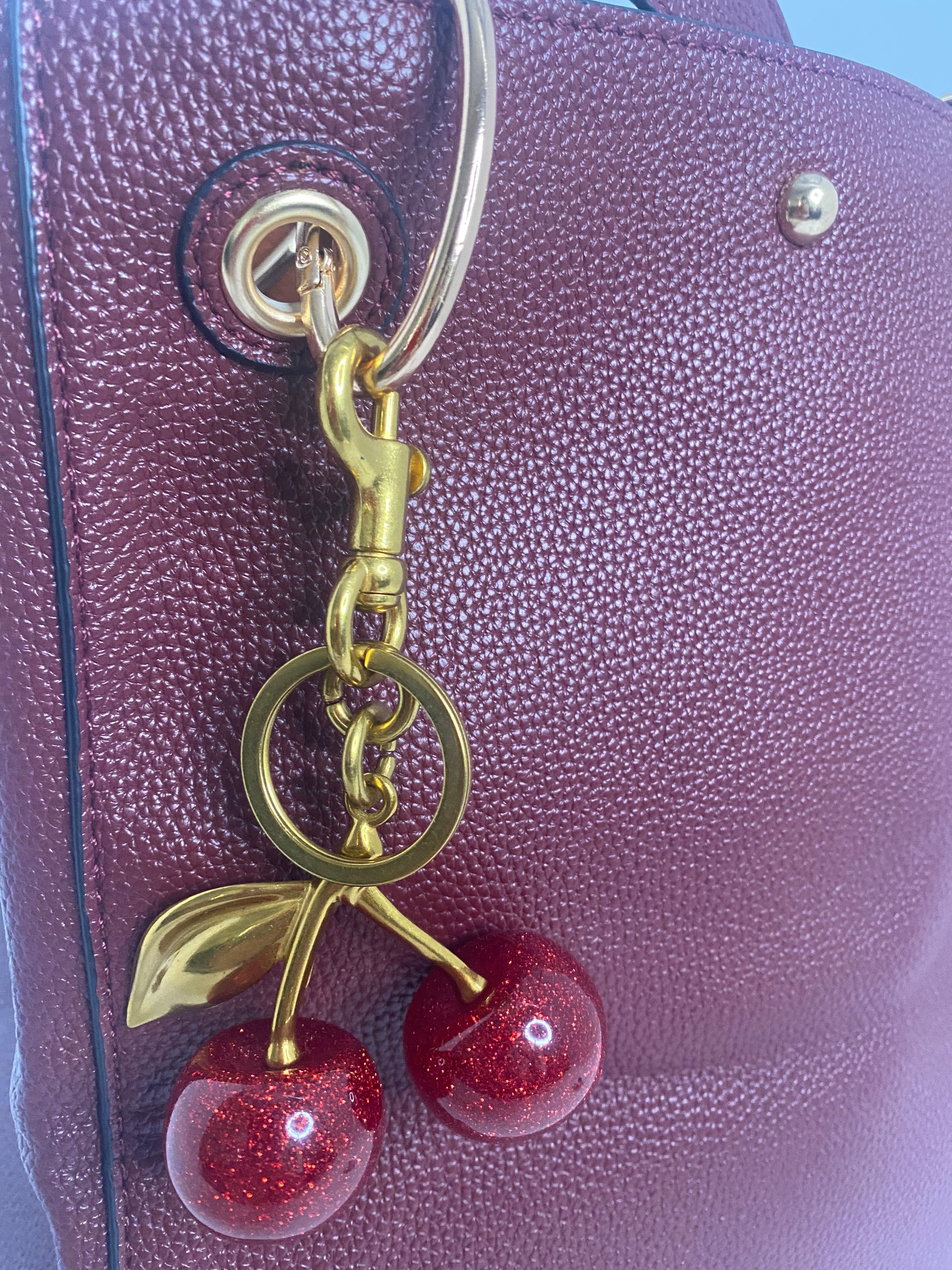 Leather Burgandy Wine Leather Tote 2 pieces