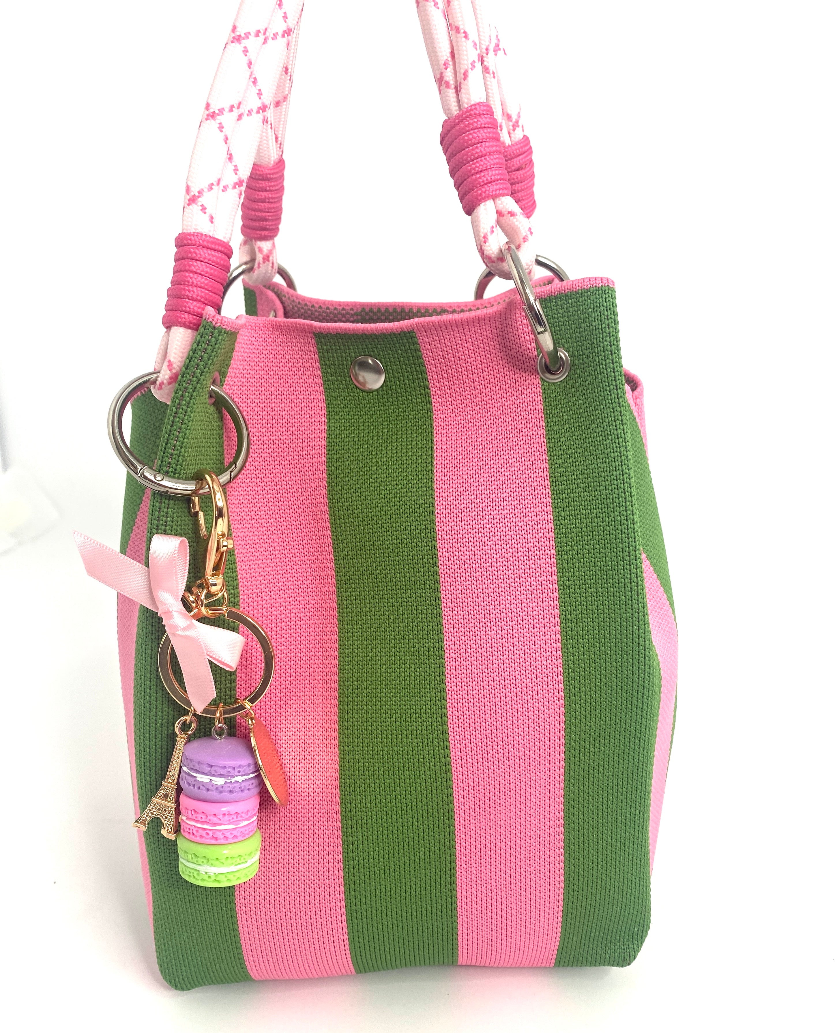 Emerald Pink KNITTED BEACH TRAVEL WEEKEND TOTE