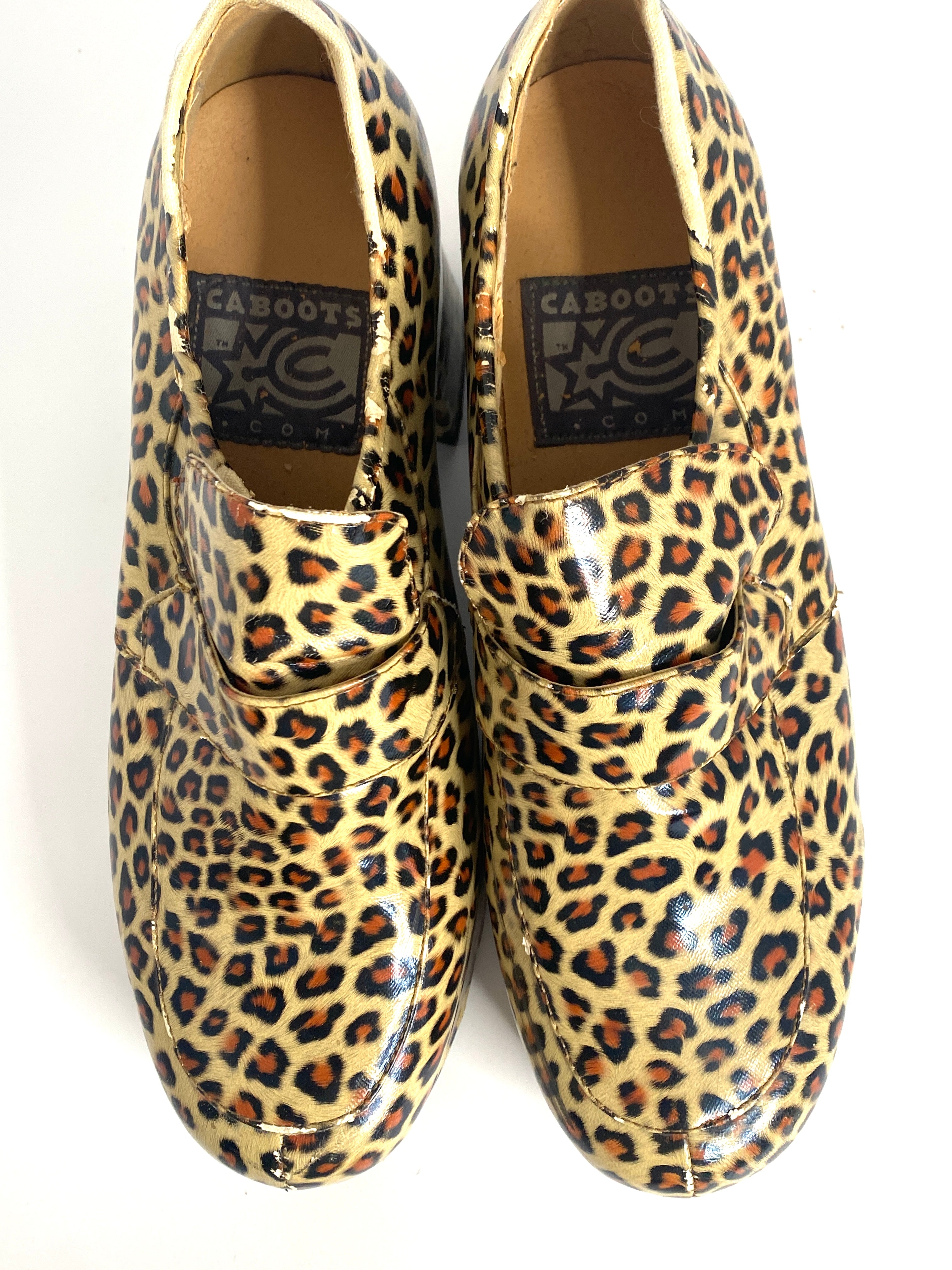 MENS RETRO VINTAGE 70's LEOPARD PLATFORM LOAFERS by CABOOTS
