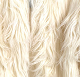 Cream Long Faux Fur Jacket 90s