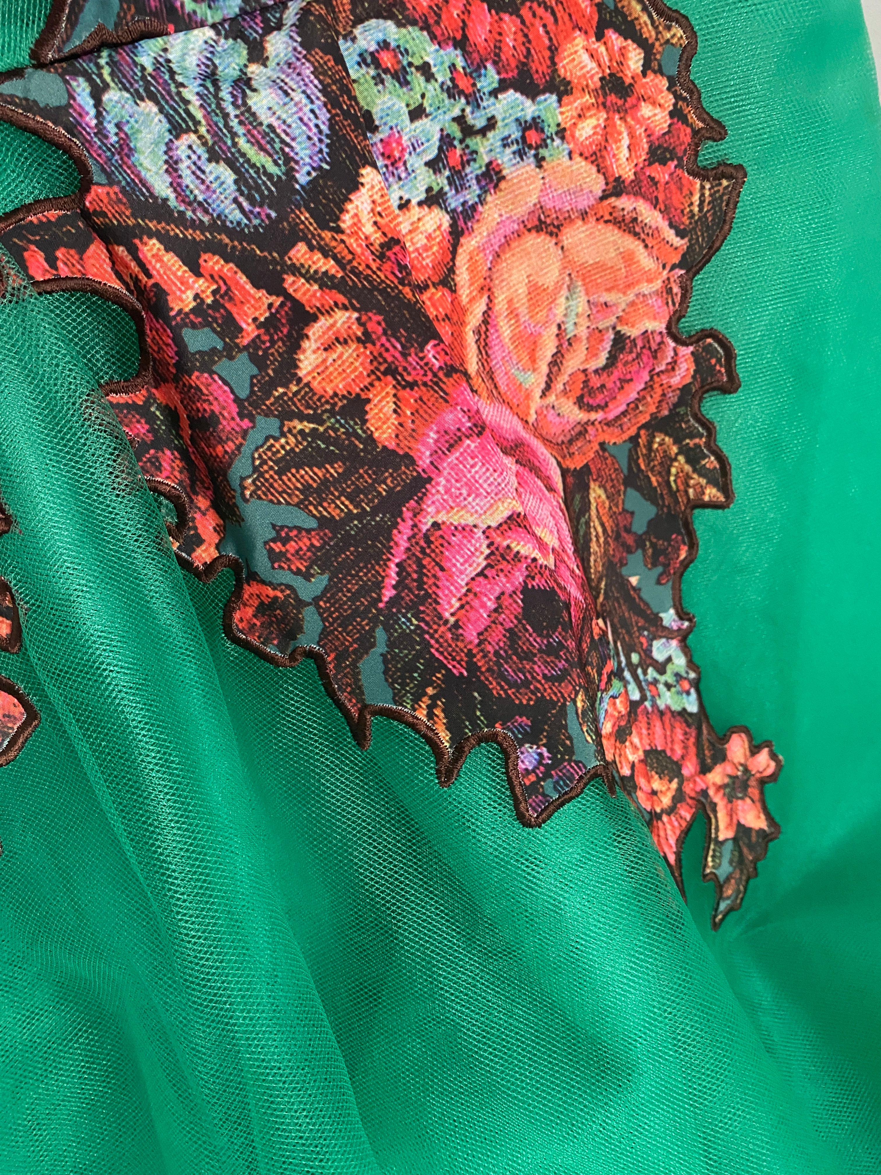 VINTAGE RETRO COCKTAIL FLORAL EMBROIDERED DRESS by SACHIN & BABI 2000